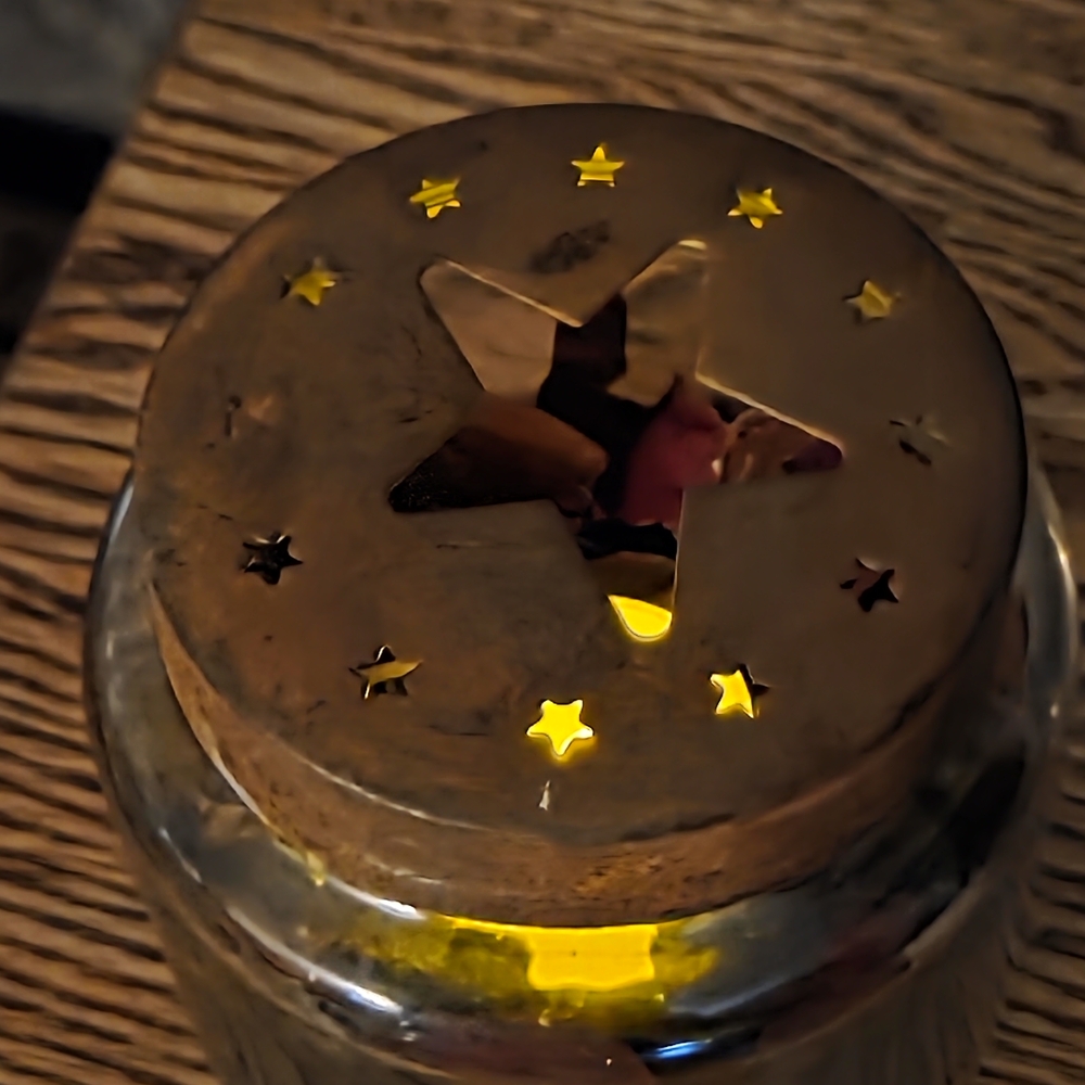 Starry Night Candle Holder or Potpourri Holder or Craft Jar (1)